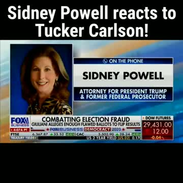 Sidney Powell reacts to Tucker Carlson's