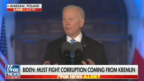 Biden Calls for Overthrowing Putin in Russia