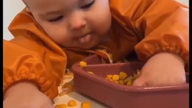 Cute Babies crying and eating