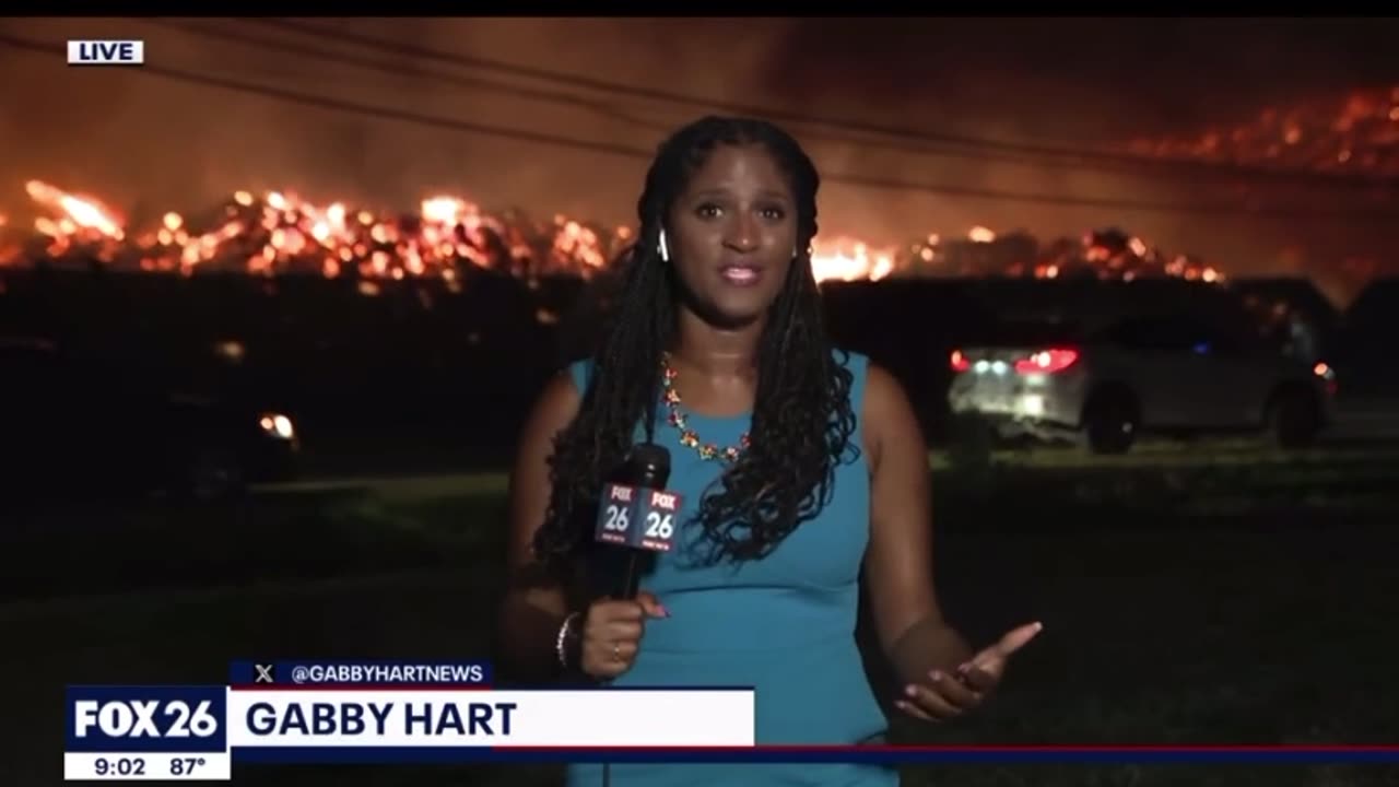 Northwest Houston Texas - Huge Mulch Fire News Report