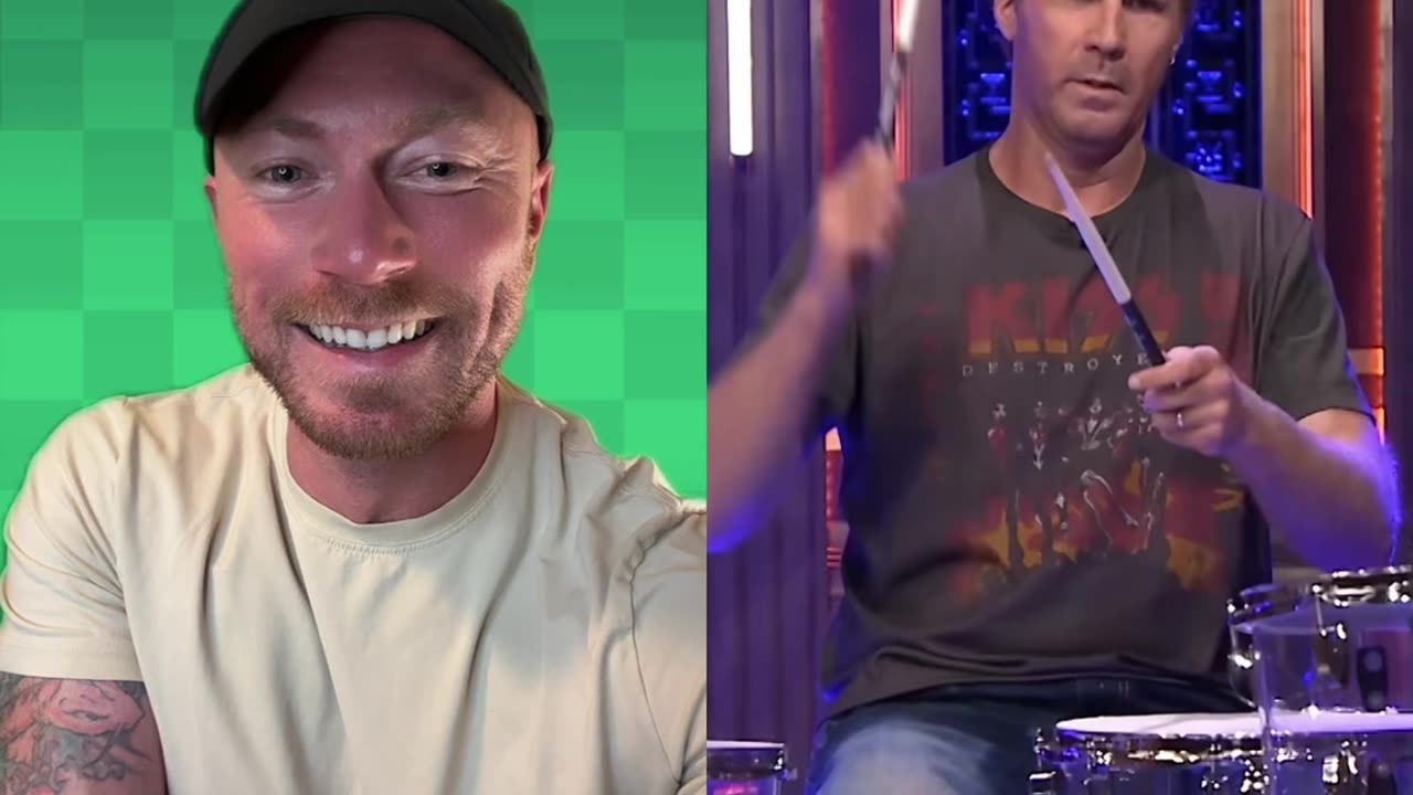 Drummer Reacts To - Will Ferrell and Chad Smith Go Head To Head In A Drum Off Battle FIRST TIME