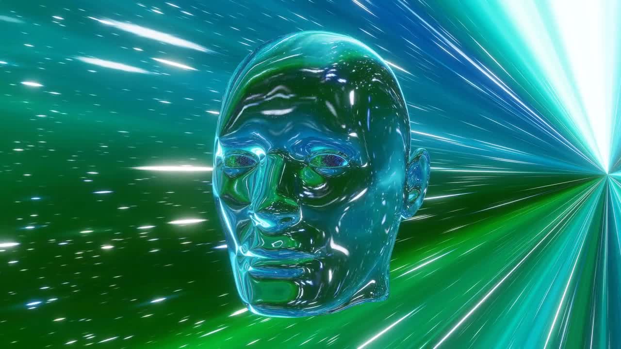 Head man glass space stars mind conscious human