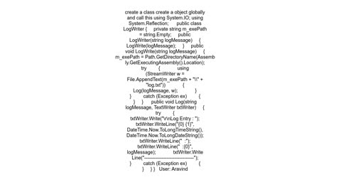 How to write log file in c#