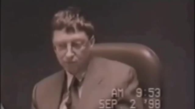 Psychopath and biological terrorist, Bill Gates giving testimony back in 1998