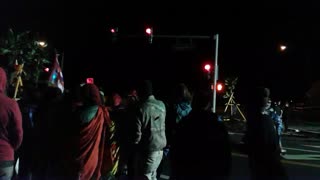 Hawaiian Blessings and Peaceful protest, Inouye mirror telescope delivery to Science City Haleakala