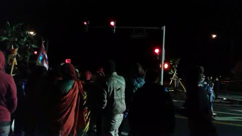 Hawaiian Blessings and Peaceful protest, Inouye mirror telescope delivery to Science City Haleakala