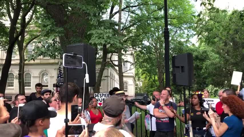 Vera Sharav in New York Medical Freedom Rally held at New York City Hall