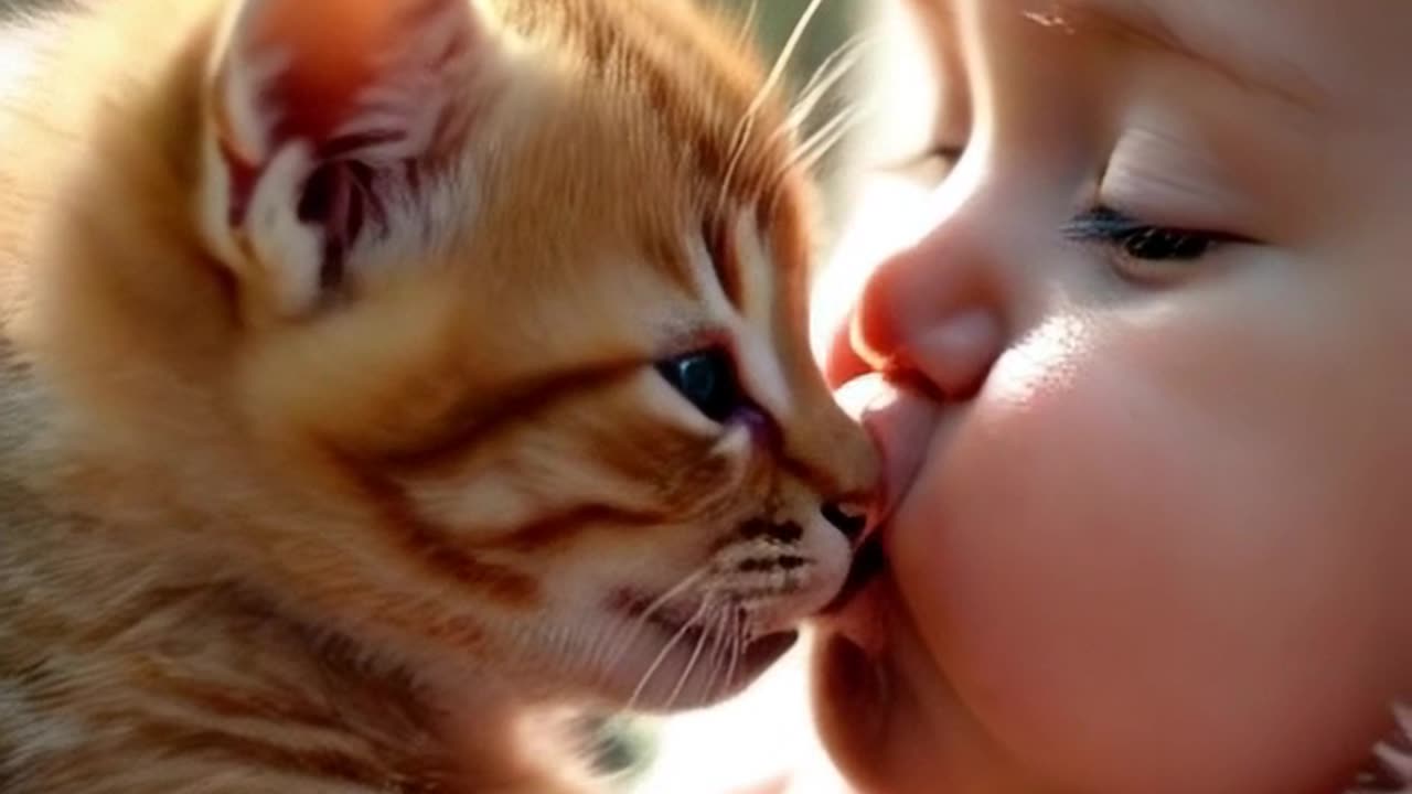 Kids Love with Cat