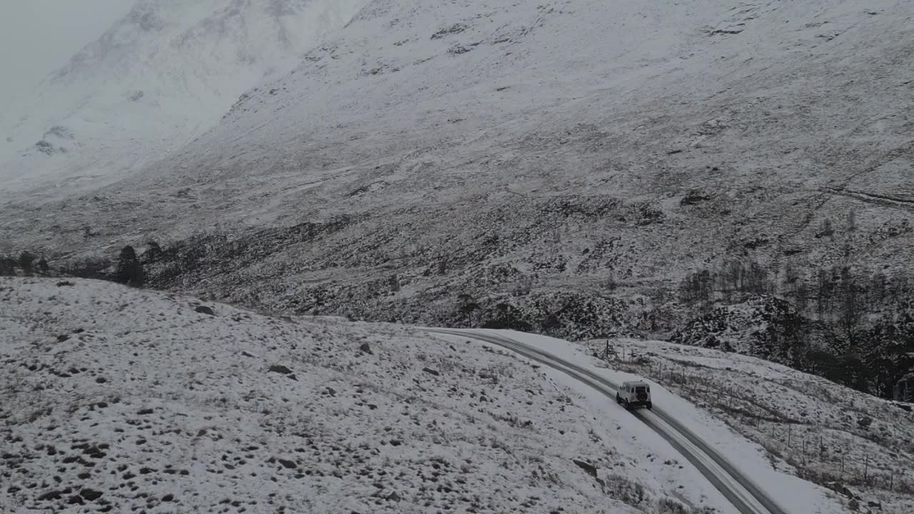 Driving Through a Winter Wonderland: Snowfall in the Mountains