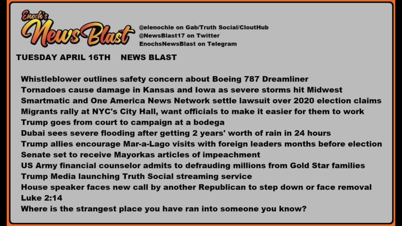 Tuesday, April 18, 2024 News Blast