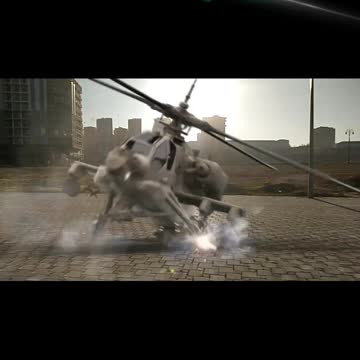 moment of helicopter landing