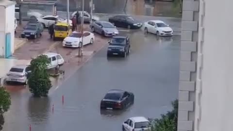 Storm flooding in Antalya, Turkey