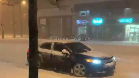 Terrible winter storm in canada