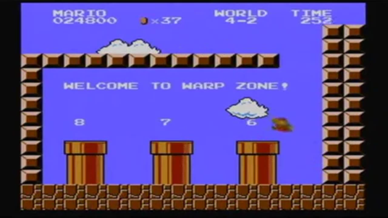 NES Super Mario Bros World 4-2 Warp to 7, 8 ,or 9