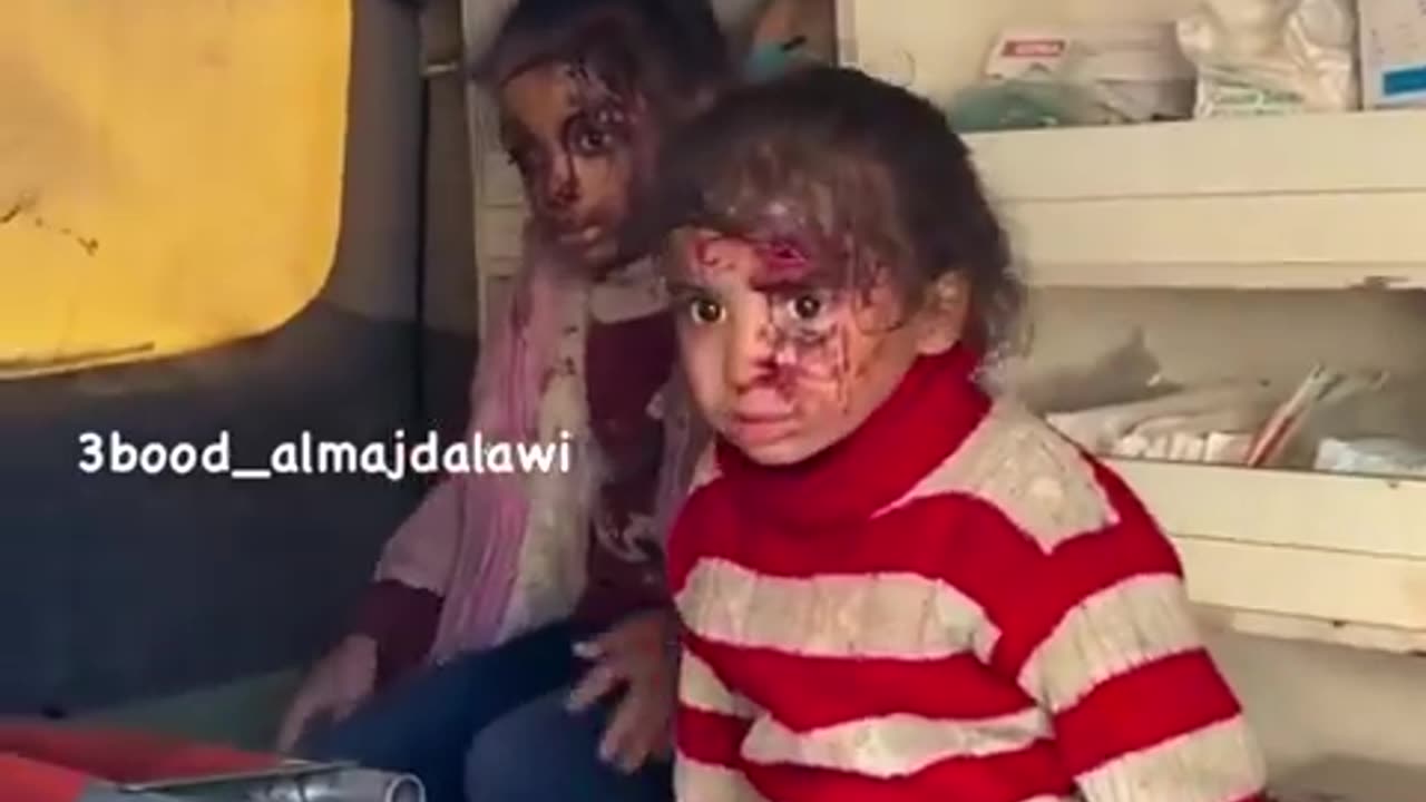 Palestinian children, injured and terrified