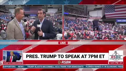 “Let’s Go Brandon” chants ahead of Trump’s Pennsylvania speech.