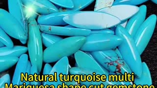 20250210-03 Natural turquoise multi Mariquesa shape cut gemstone 9*29mm cab Spiritual and Healing