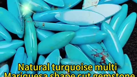 20250210-03 Natural turquoise multi Mariquesa shape cut gemstone 9*29mm cab Spiritual and Healing