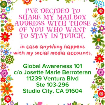 I've decided to share my mailbox with those of you who want to stay in touch.