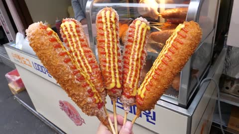 - Popular cheese hot dog - korean street food -
