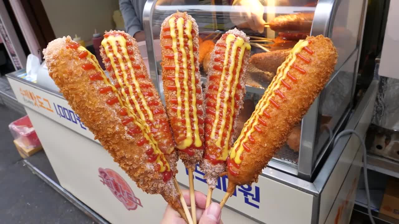 - Popular cheese hot dog - korean street food -