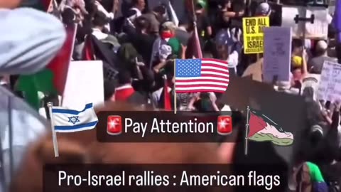 Supporting Israel has American flags & with Hamas no American flag