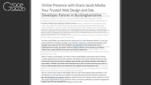 Grace Jacob Media Your Trusted Web Design and Site Developer Partner in Buckinghamshire