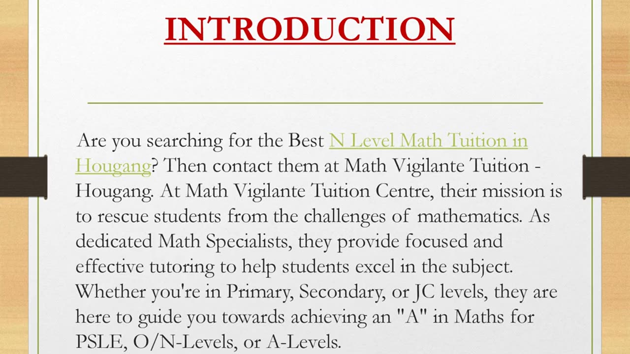 N Level Math Tuition in Hougang