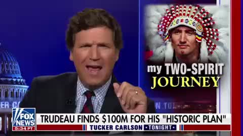 Tucker Carlson mocks Justin Trudeau for his 2SLGBTQI+ virtue signaling.