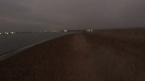 Evening hiking on a beach speedlapse