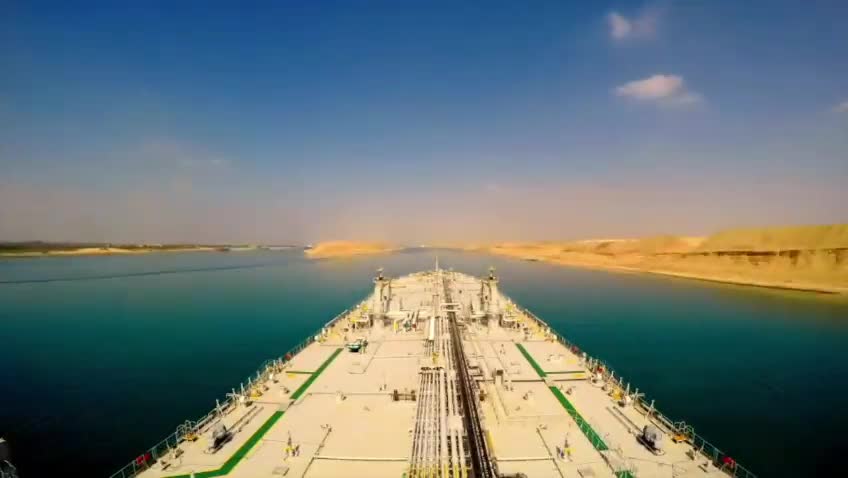 SUEZ CANAL - 120 MILES LONG - THE WATER IS FLAT