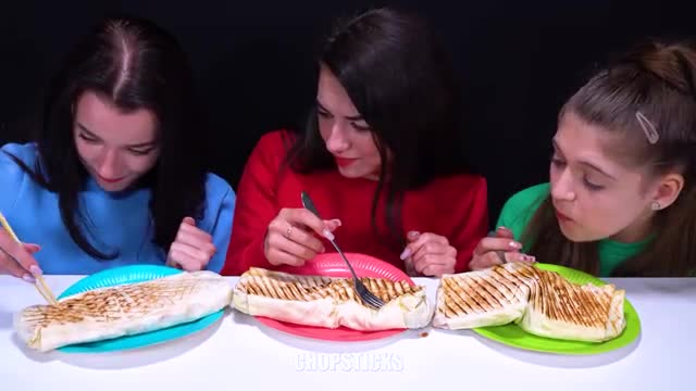 ASMR Spoon, Fork, Chopsticks Food Challenge By LiLiBu