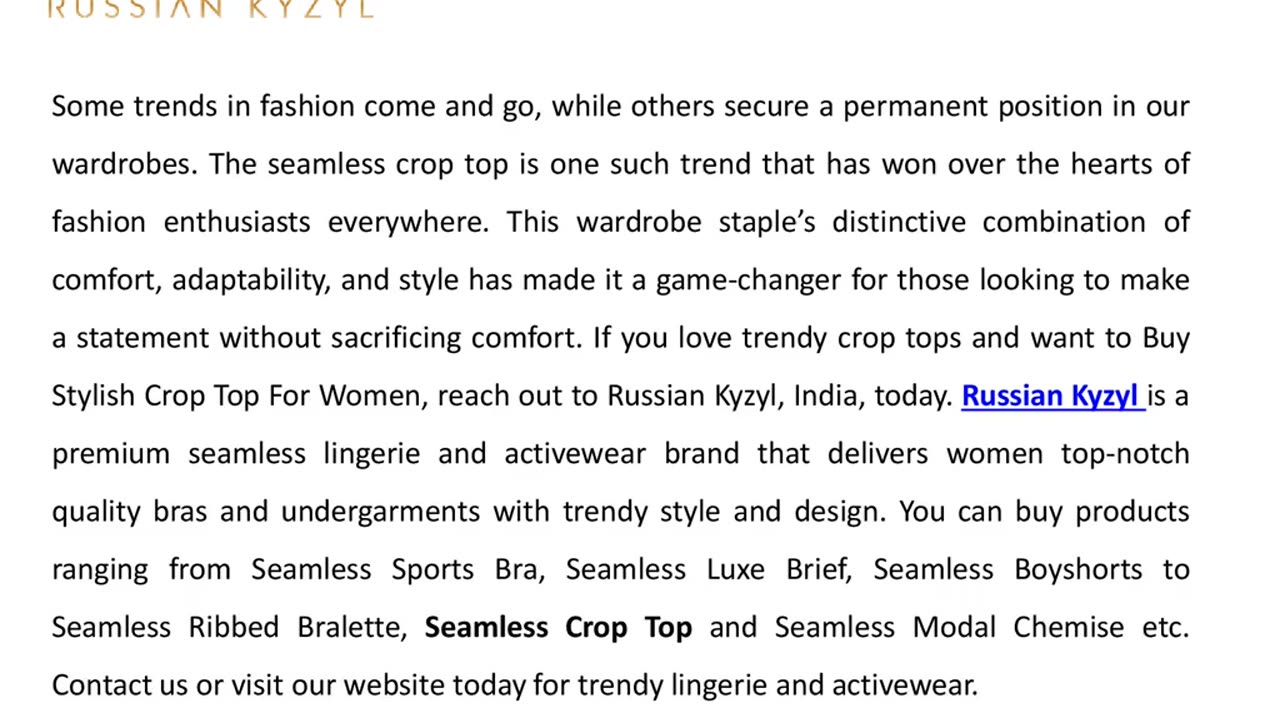 Significant Features Of Seamless Crop Tops