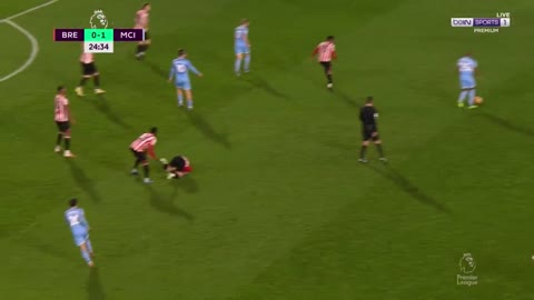 Summary of the match between Manchester City and Brentford (1-0) in the English Premier League