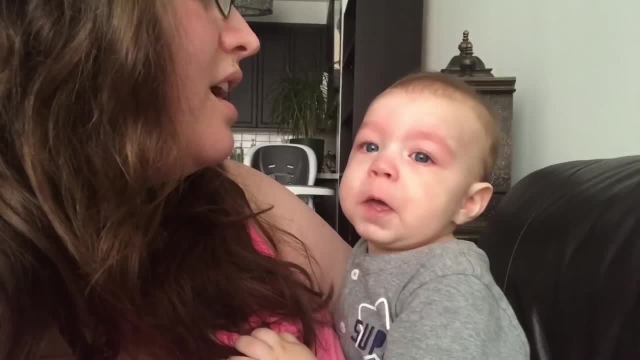 this infant Baby cries When Mom Sings Opera