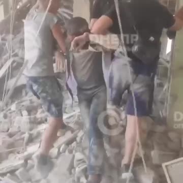 Injured Civilians Pulled from the Rubble of Dnipro Hospital