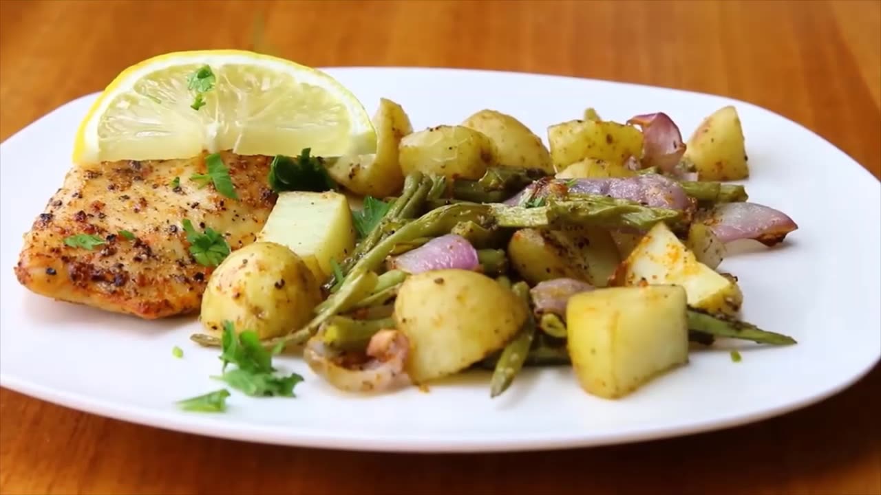 Healthy 1-Pan Chicken, Roasted Veggies and Mushroom Pasta