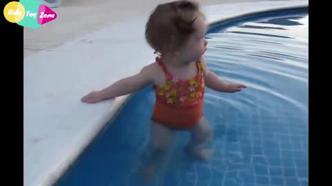 Funny Video Compilation - Adorable baby tries to get into the pool Really Cute.mp4