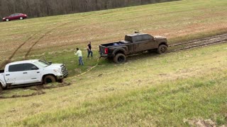 Ford Truck Pulls Brand New Toyota Tundra out of Rut