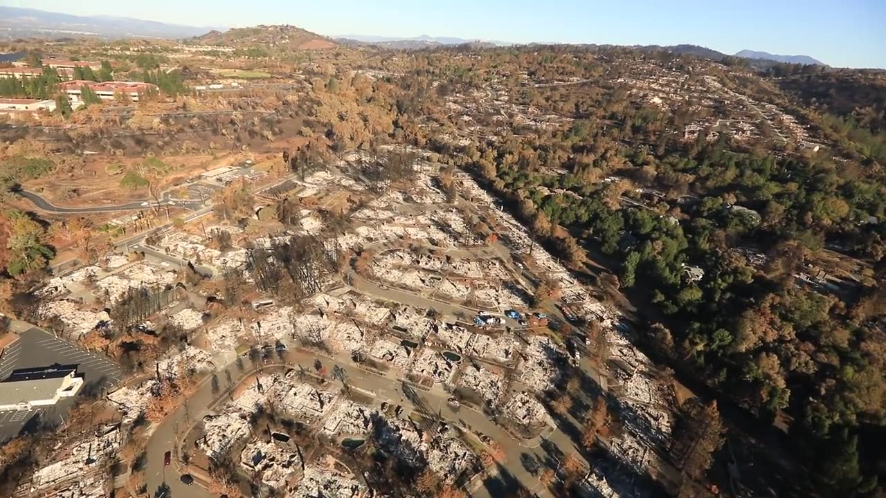 2017 Santa Rosa Fires_ Stunning Aerial Video Showing Burned Homes in Fountaingrove