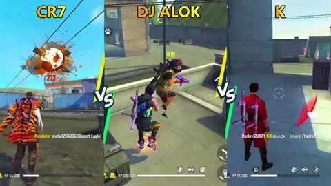 Free fire CR7 VS DJ ALOK VS K