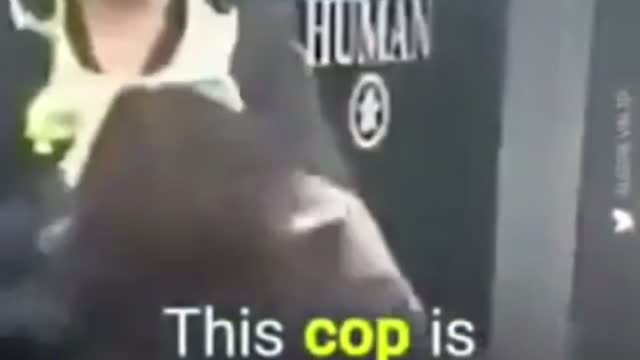 Satanic Super Soldier choking a woman for not wearing a mask.