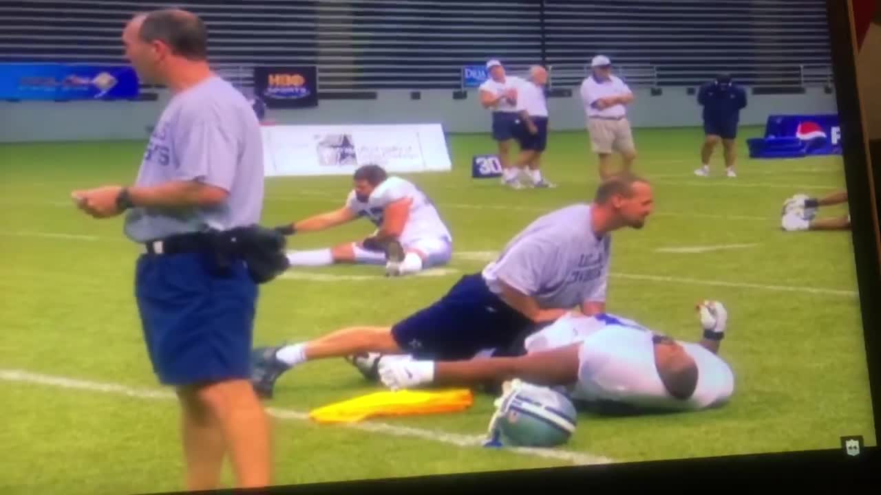 Joe training the Dallas Cowboys