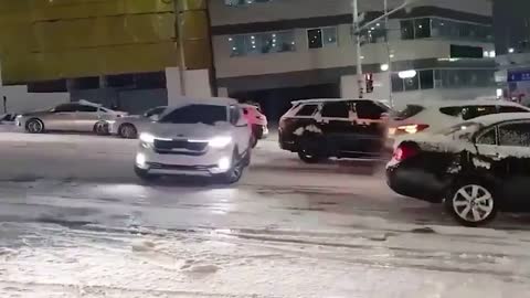 Snow car accident