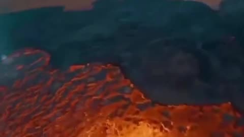 🌋 A drone close-up shot of volcano crater in Iceland