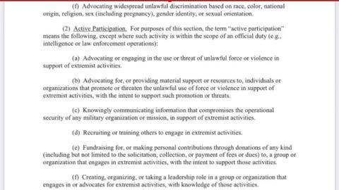 DoD to remove patriots by calling them "extremists"?