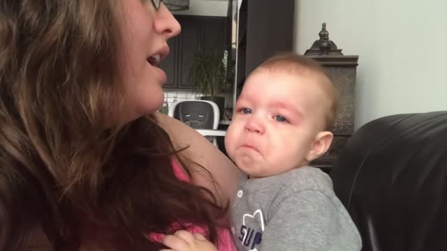 Baby Gets Emotional when mother sings