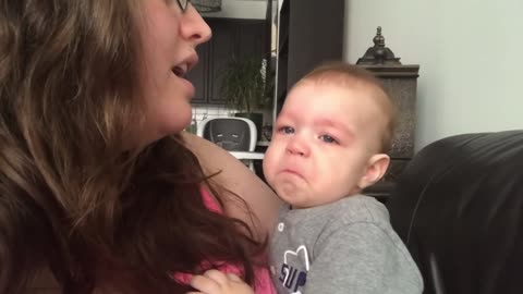 Baby Gets Emotional when mother sings