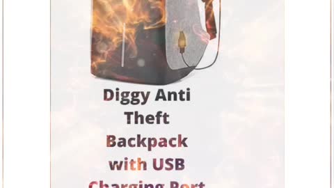 Diggy Anti Theft Backpack with USB Charging Port 15.6 Inch Laptop Waterproof Casual Unisex Bag for