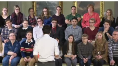 Trudeau plants man in dress to ask questions to push his agenda